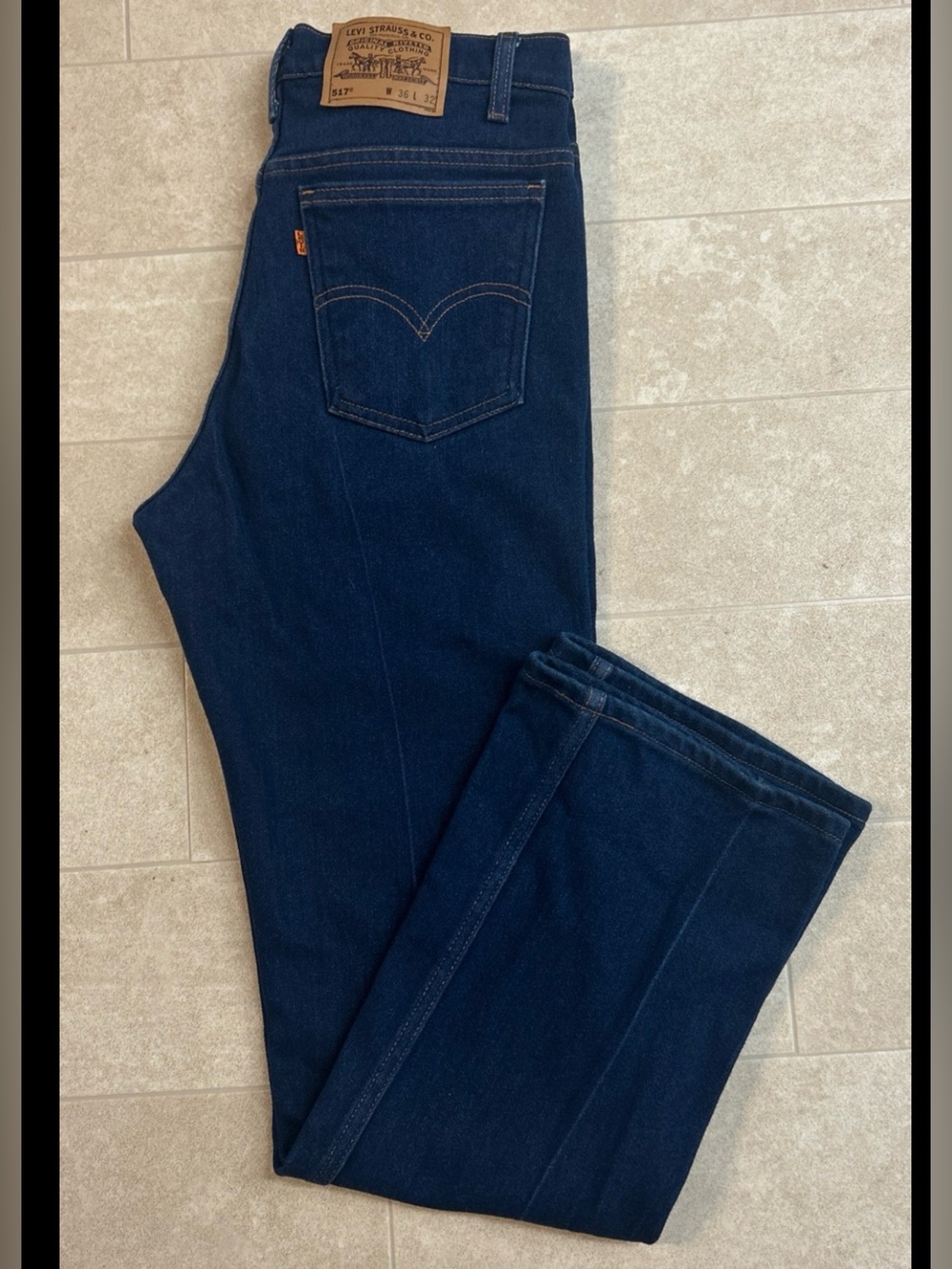 Men’s Levis 517 Orange Tab 36X32 Dark Wash Straight Rare